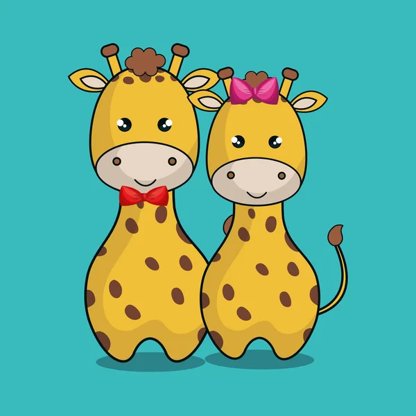 Söt giraff fyllda ikonen — Stock vektor