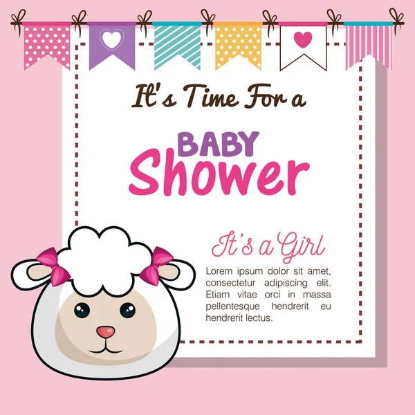 Convite do chuveiro do bebê com bicho de pelúcia —  Vetores de Stock