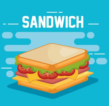 Lezzetli sandviç fast food ikonu