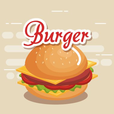 lezzetli burger lokanta simgesi