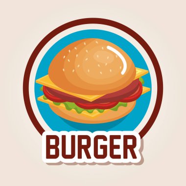 lezzetli burger lokanta simgesi