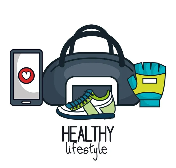 Hälsosam livsstil platt ikoner — Stock vektor