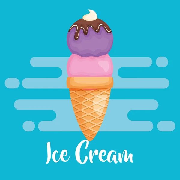 Delicious ice cream icon — Stock Vector