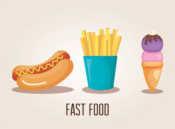 Fastfood productpictogrammen — Stockvector