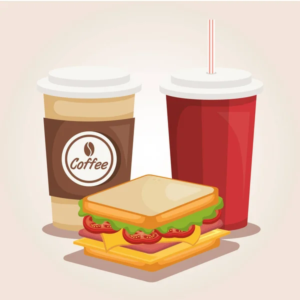 Delicious fast food icon — Stock Vector