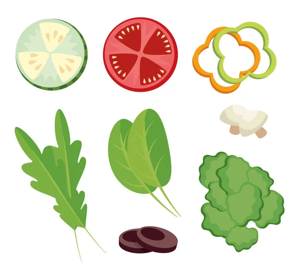 Frisches Gemüse und gesunde Lebensmittel — Stockvektor
