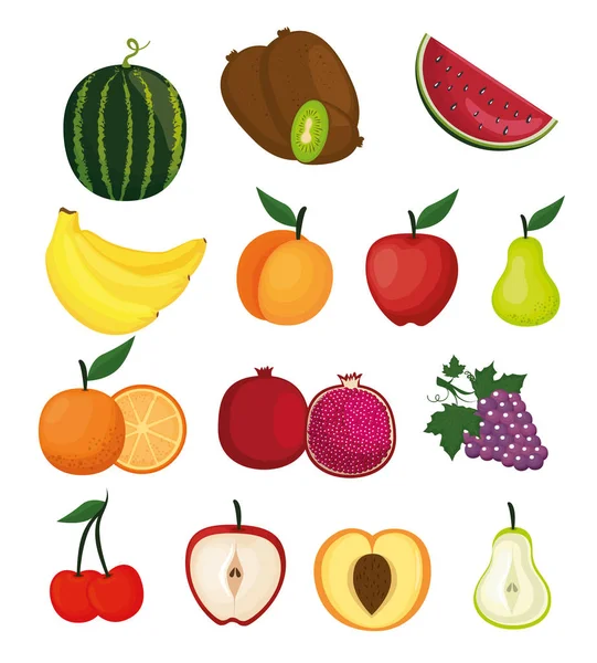 おいしい果物健康食品 — ストックベクタ