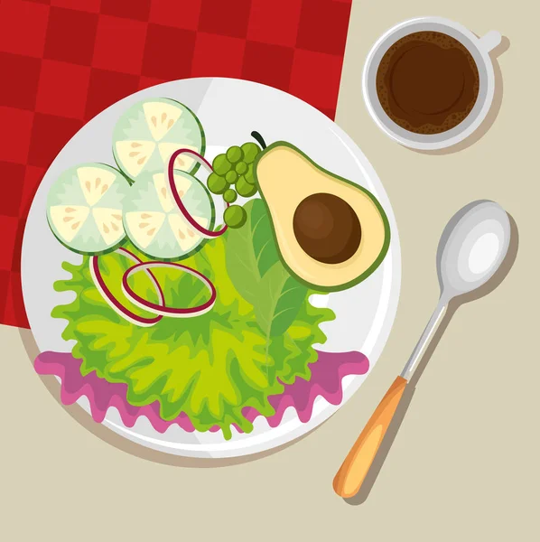 健康食品沙拉菜 — 图库矢量图片