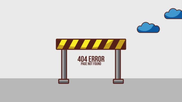 404 animación de página de error hd — Vídeo de stock