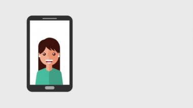 genç kadın perde hareket eden telefon içinde söz