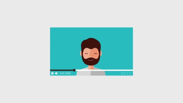 Blogger beard man video loved it and like — Stock Video