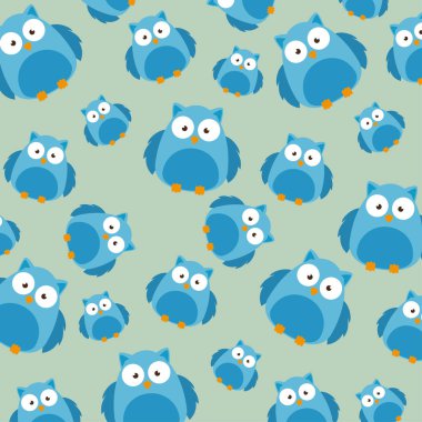 sevimli baykuşlar baba ve oğul karakterleri desen