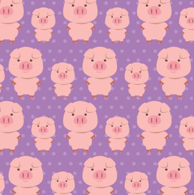 sevimli domuz baba ve oğul karakterleri desen