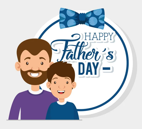 Best father with son characters — Stock Vector