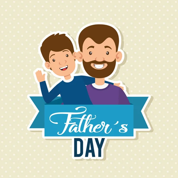 Best father with son characters — Stock Vector