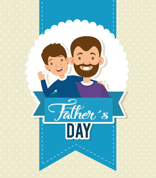 Best father with son characters — Stock Vector