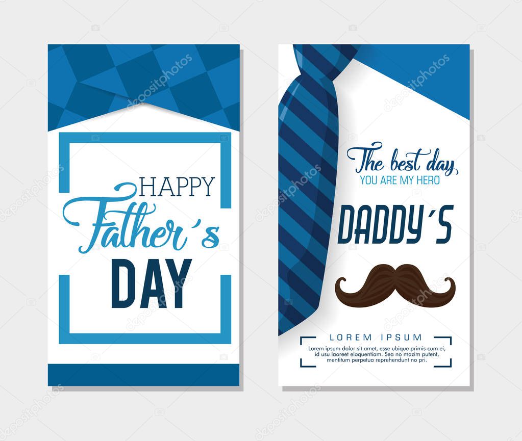 happy fathers day card with calligraphy and accessory