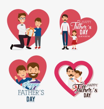 iyi bir baba ile kızı ve oğlu avatarları