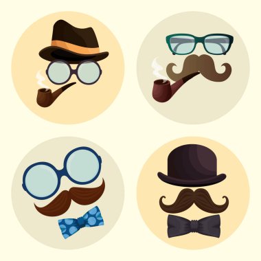 mutlu Babalar günü aksesuarları Icons set
