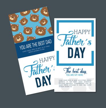 mutlu fasthers günü kartı ayılar ile