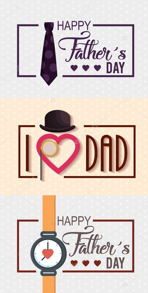 happy fathers day card with calligraphy and accessory