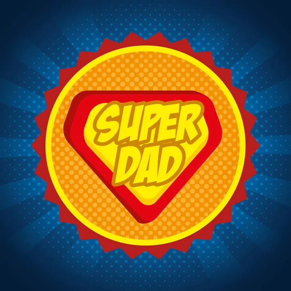Super dad shield card — Stock Vector