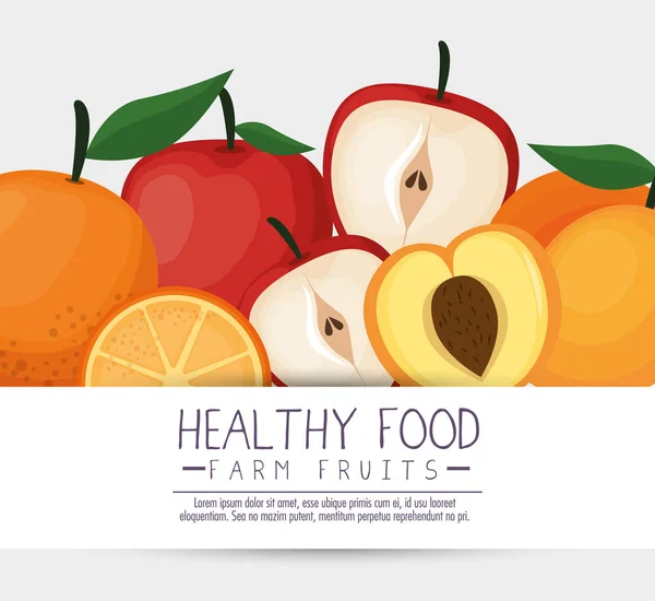 Νόστιμα φρούτα υγιεινά τρόφιμα — Διανυσματικό Αρχείο