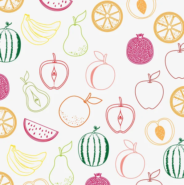 Delicious fruits healthy food — Stock Vector