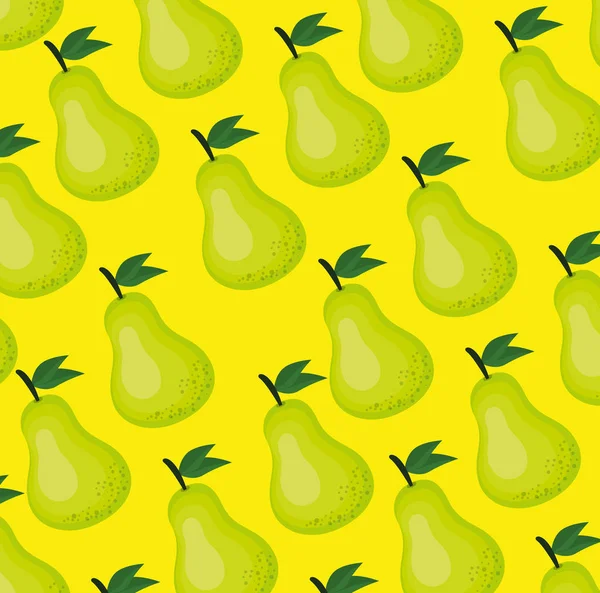 Frische Birne gesunde Fruchtmuster — Stockvektor