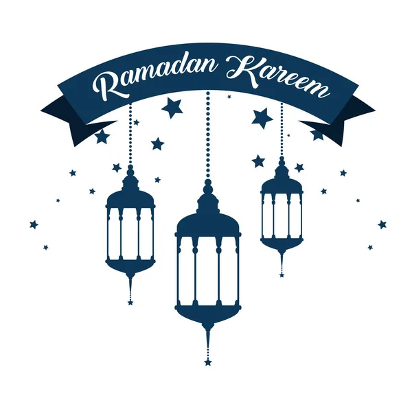 Fenerli Ramazan Kareem kartı — Stok Vektör