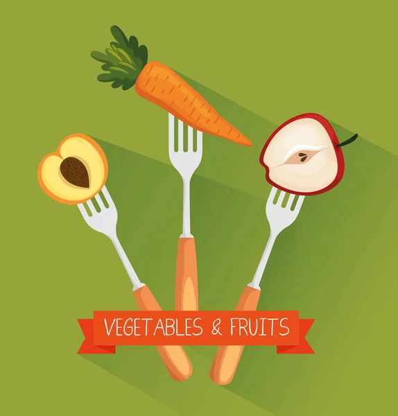 Приготовление пищи из свежих и органических продуктов — стоковый вектор
