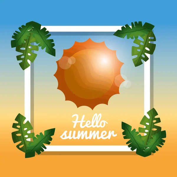 Olá férias de verão — Vetor de Stock