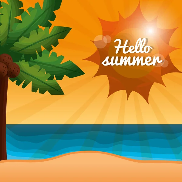 Hello summer vacations — Stock Vector