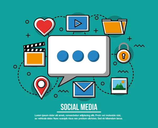 Technologie der sozialen Medien — Stockvektor