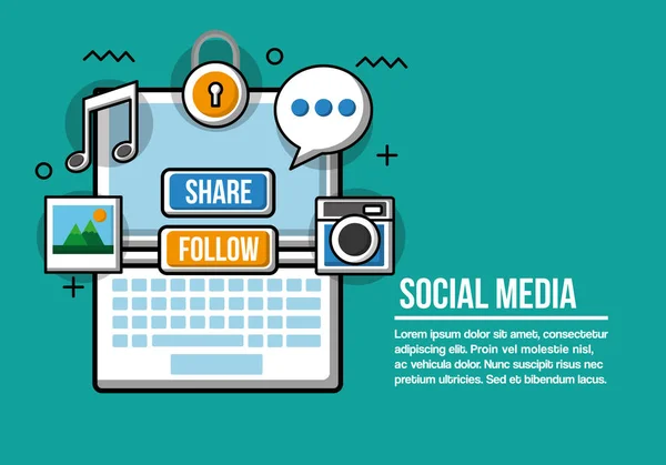 Médias sociaux technologiques — Image vectorielle