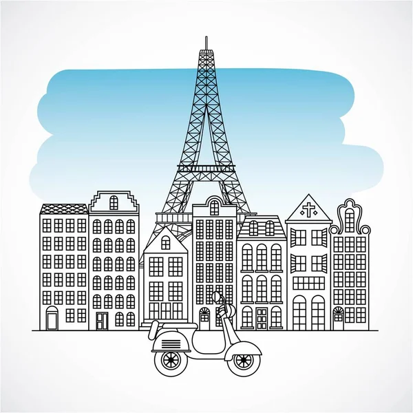 Francja architektura Paryża — Wektor stockowy
