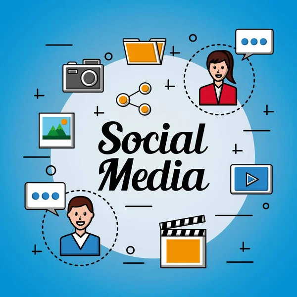 Pessoas mídia social — Vetor de Stock