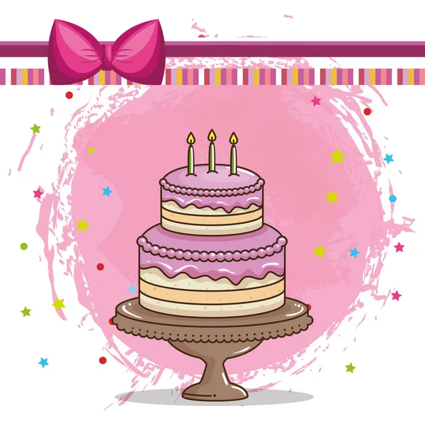 S sladký dort k narozeninám — Stockový vektor
