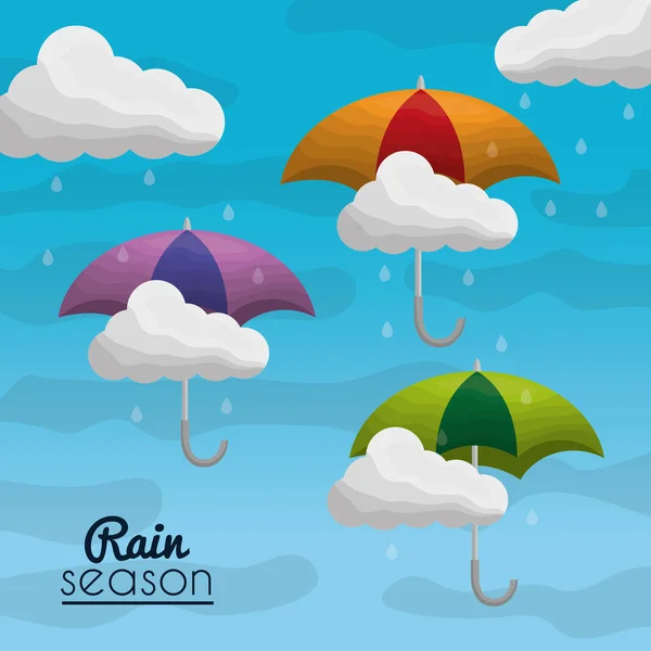 Summer and rain season — Stock Vector