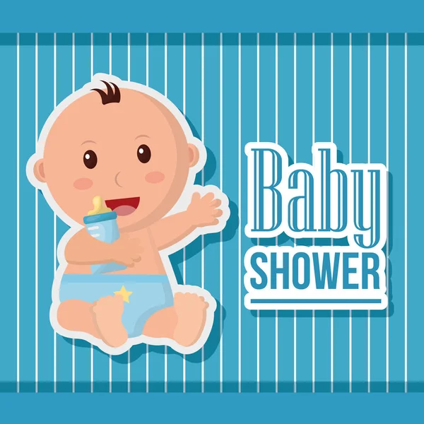 Bambino doccia ragazzo e ragazza — Vettoriale Stock