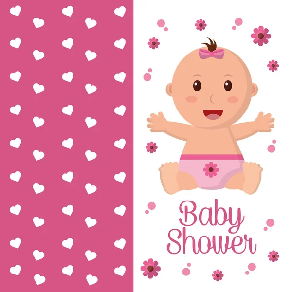 Baby Shower Junge und Mädchen — Stockvektor