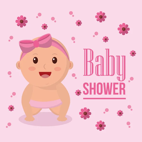 Bebé ducha chico y chica — Vector de stock