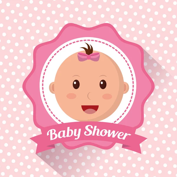 Bebé ducha chico y chica — Vector de stock
