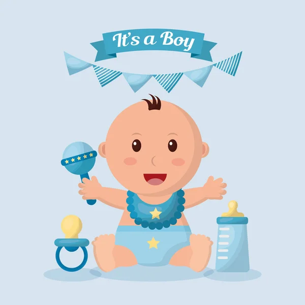 Baby shower boy and girl — Stockvector