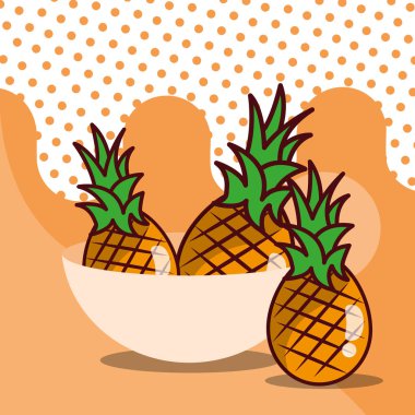 ananas kase hasat meyve lezzetli noktalı arka plan rengi