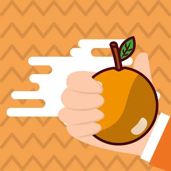 Hand mit orangefarbenem Hintergrund — Stockvektor