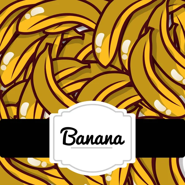 Heerlijke banaan vers fruit label patroon — Stockvector