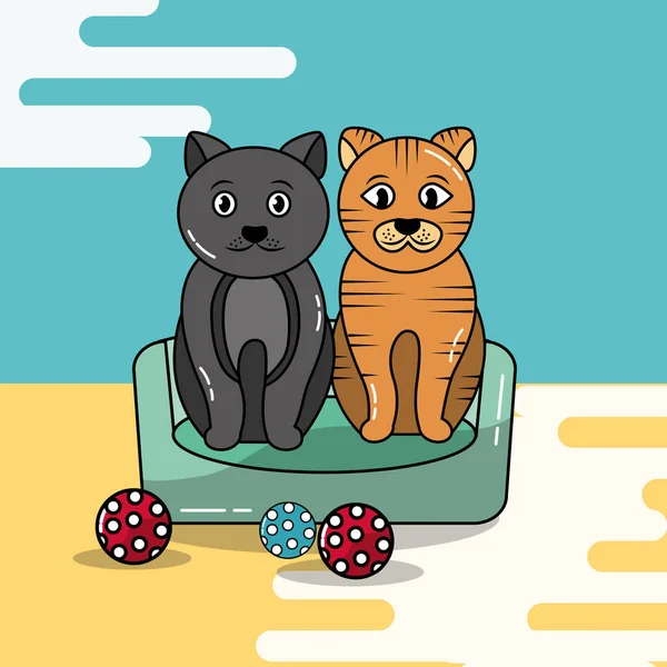 Domácí pes a kočka — Stockový vektor