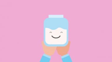 Cam Kavanoz kawaii tutan eller