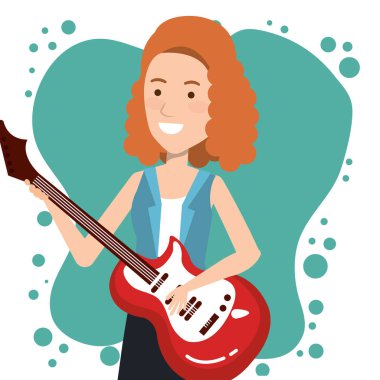 elektro gitar çalmak kadınla canlı müzik festivali